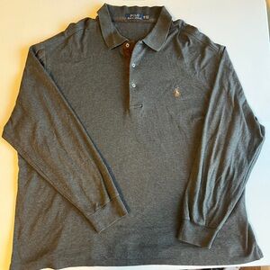 Polo by Ralph Lauren Mens Gray Long Sleeve Polo Shirt Size 2XB